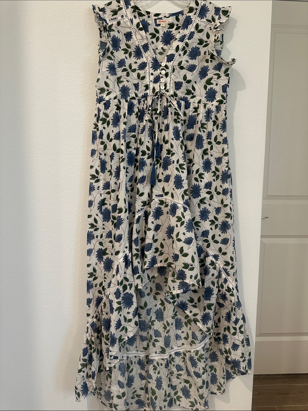 Kemble Blue Floral Tiered Maxi Dress